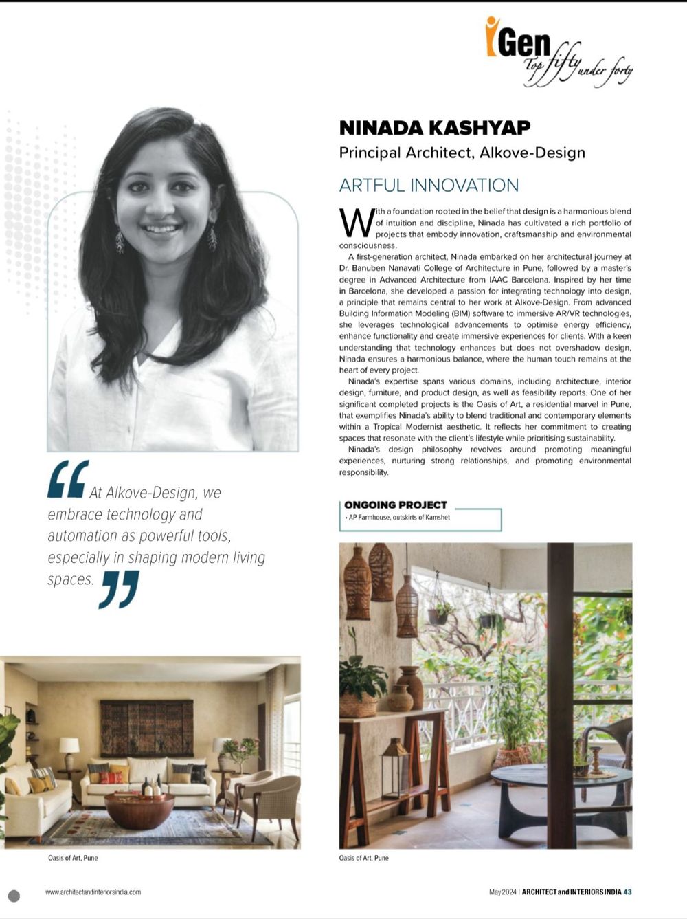 Architect and Interiors India — Artful Innovation : Ninada Kashyap